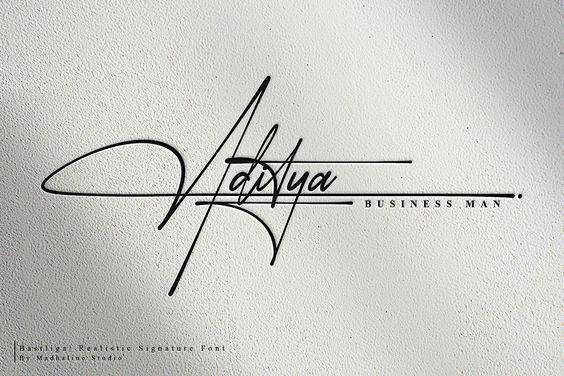 contoh tanda tangan untuk nama Aditya (youtube.com/MadhalineStudio)