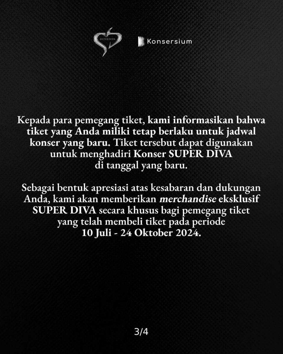 konser Super Diva ditunda (instagram.com/konsersium.id)