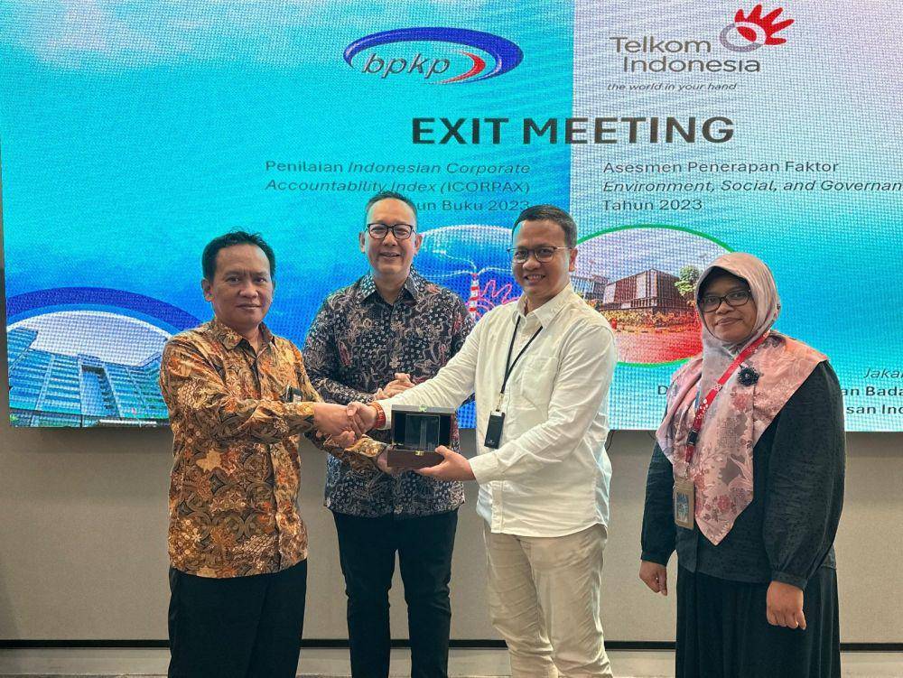PT Telkom Indonesia (Persero) Tbk (Telkom) berhasil mencapai  peningkatan signifikan dalam penilaian ESG (Environmental, Social, and Governance) yang dilakukan Badan Pengawasan Keuangan dan Pembangunan (BPKP) selama periode 29 Juli – 30 Agustus 2024. (Dok. Telkom)