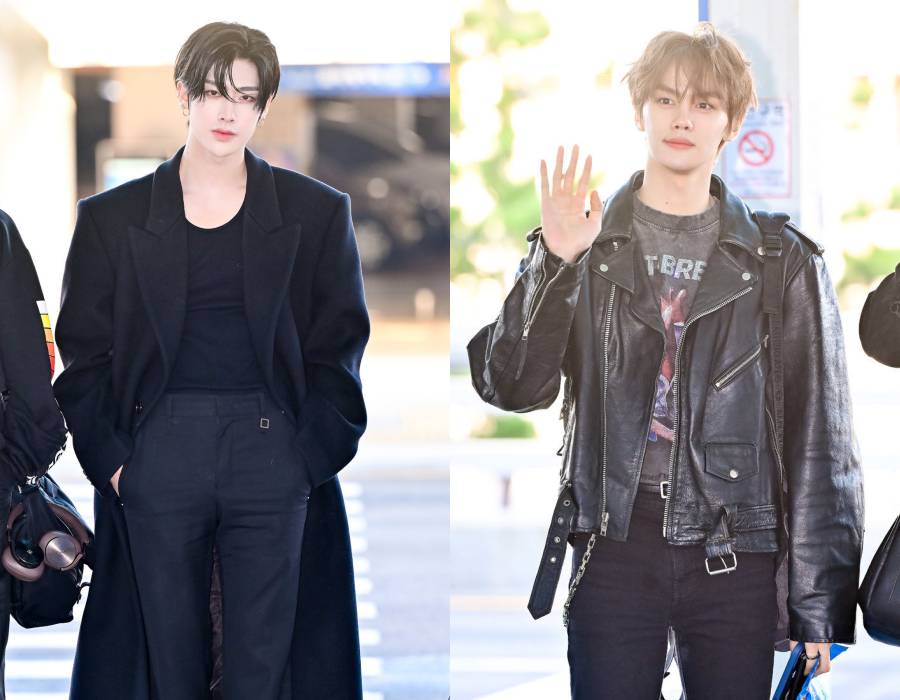 Ricky dan Gyuvin ZEROBASEONE berangkat ke Indonesia, Jumat (25/10/2024) (dok. OSEN)