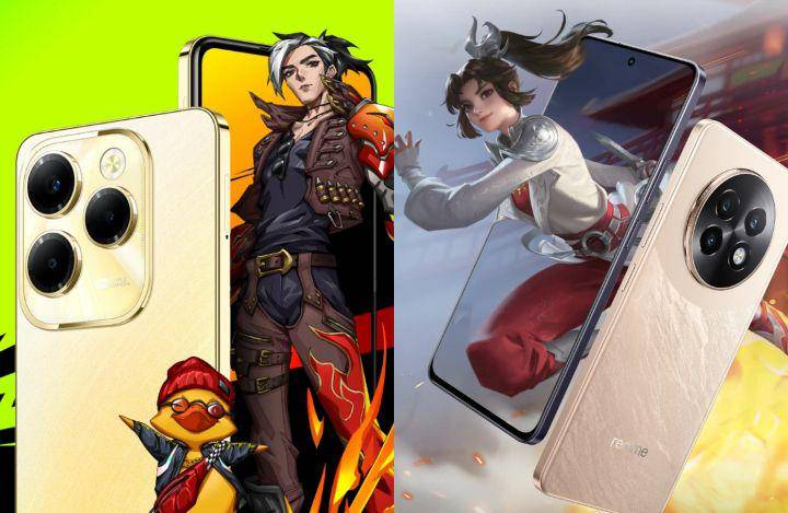 Infinix Hot 40 Pro dan realme 13+ 5G (infinixmobility.com | realme.com)