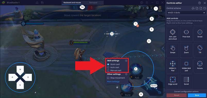 konfigurasi kontrol MLBB di Bluestack (bluestack.com)