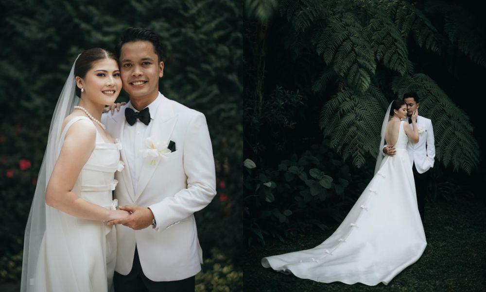 7 Gaya Mitzi Abigail saat Pemberkatan Nikah, Gaunnya Menawan!