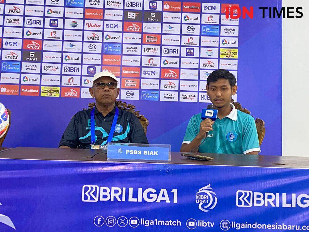 Pemain PSBS Biak, Muhammad Salman Alfarid, mengaku pemain sudah berusaha keras mengejar ketinggalan gol. (IDN Times/Erik)
