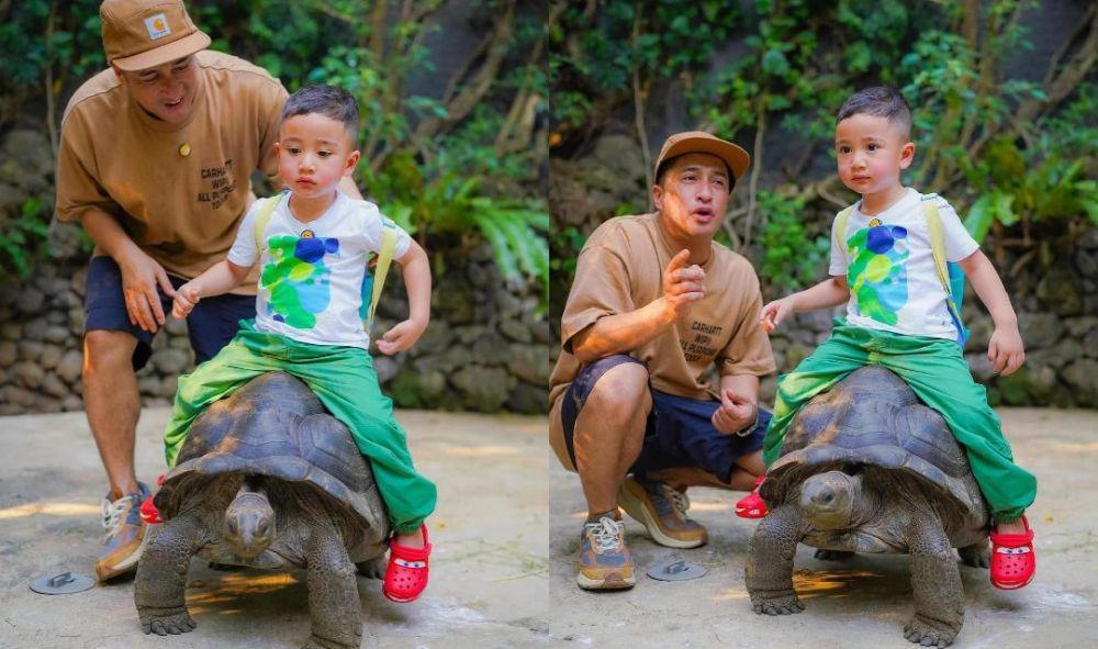 7 Potret Cipung Main di Aviary Irfan Hakim, Asyik Ketemu Kura-kura
