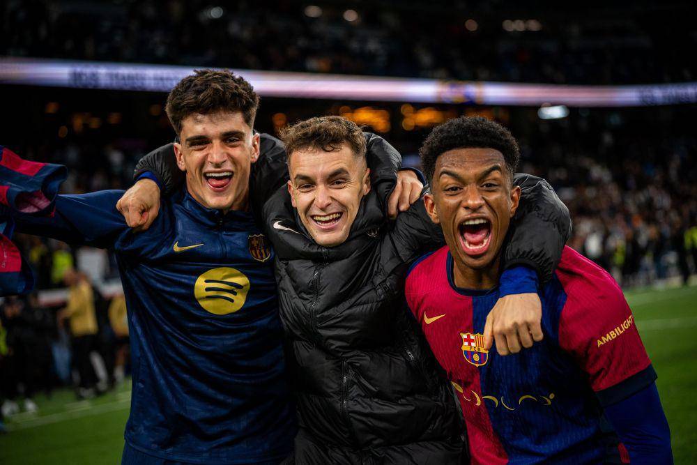 Para pemain Barcelona merayakan kemenangan atas Real Madrid (x.com/FCBarcelona)