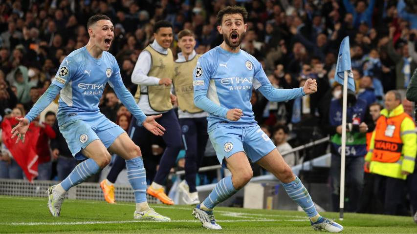 Bernardo Silva (kanan) dan Phil Foden (kiri) (x.com/ChampionsLeague)
