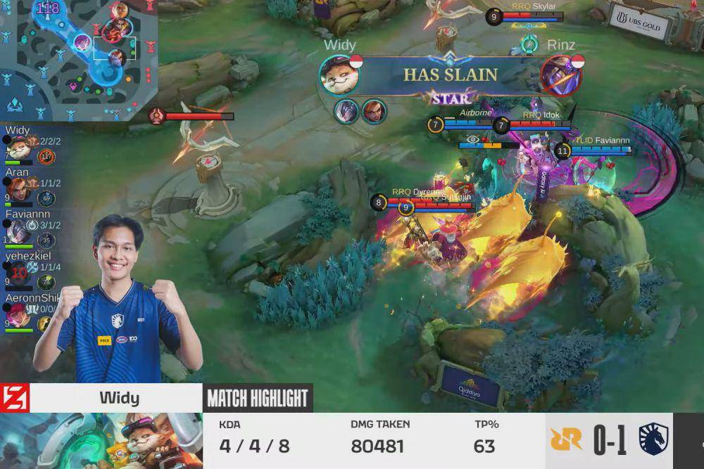 Momen Chip dari Widy bantu kemenangan TLID di game pertama (YouTube.com/MPL Indonesia)