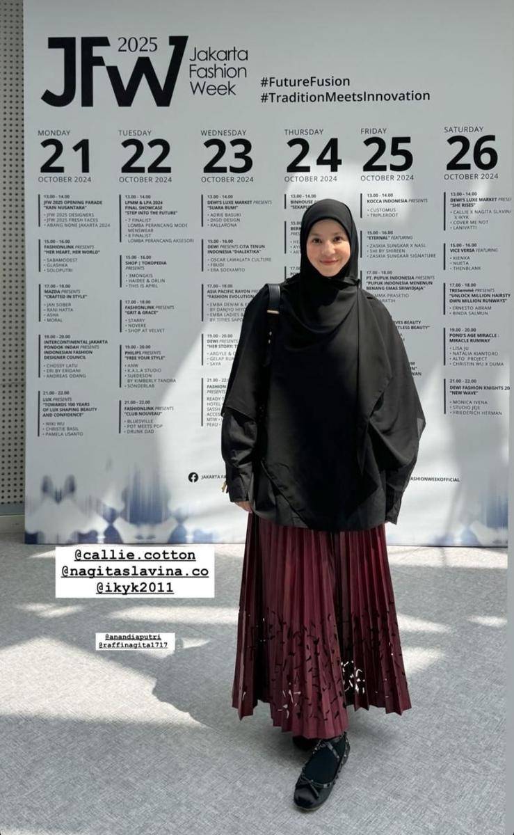 Gaya Artis di Jakarta Fashion Week (JFW) 2025 (instagram.com/natasharizkynew)