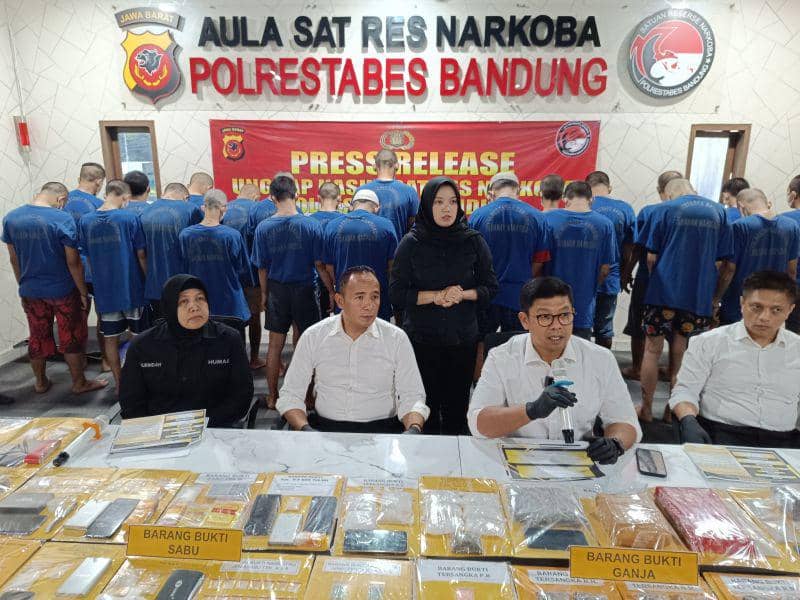 Dalam Sepekan 31 Bandar Narkotika Diringkus Polisi di Bandung