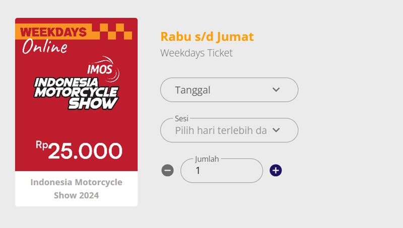 tampilan dasbor pembelian tiket IMOS 2024 di Auto360 (dok. Auto360)