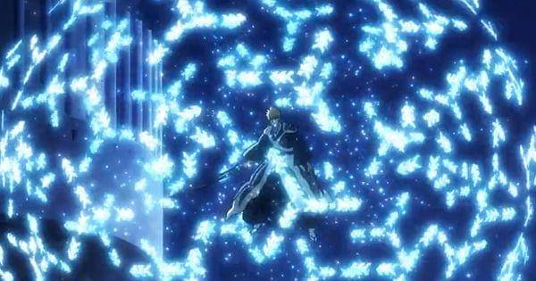 Ichigo terkurung proyektil Ishida ( Dok. Pierrot / Bleach )