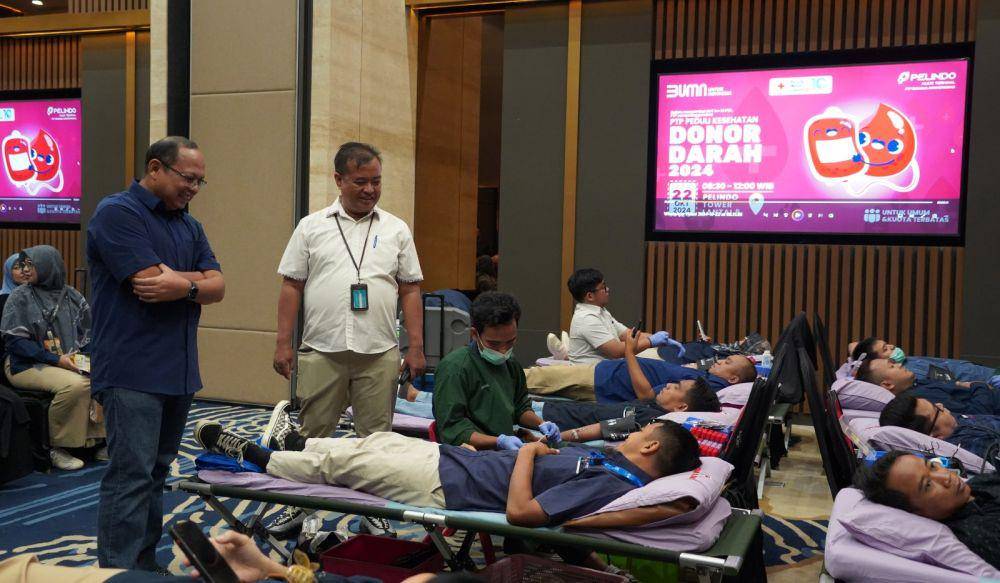 PT Pelabuhan Tanjung Priok (PTP) Nonpetikemas bagian dari PT Pelabuhan Indonesia (Persero) menggelar donor darah (Dok. IDN Times)