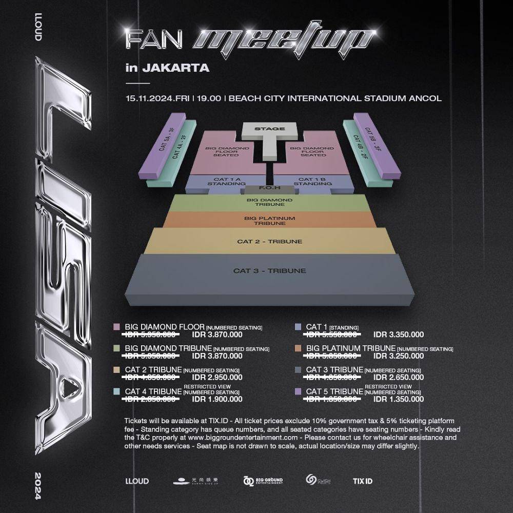 harga terbaru tiket fan meeting LISA di Jakarta (instagram.com/bigground.ent)