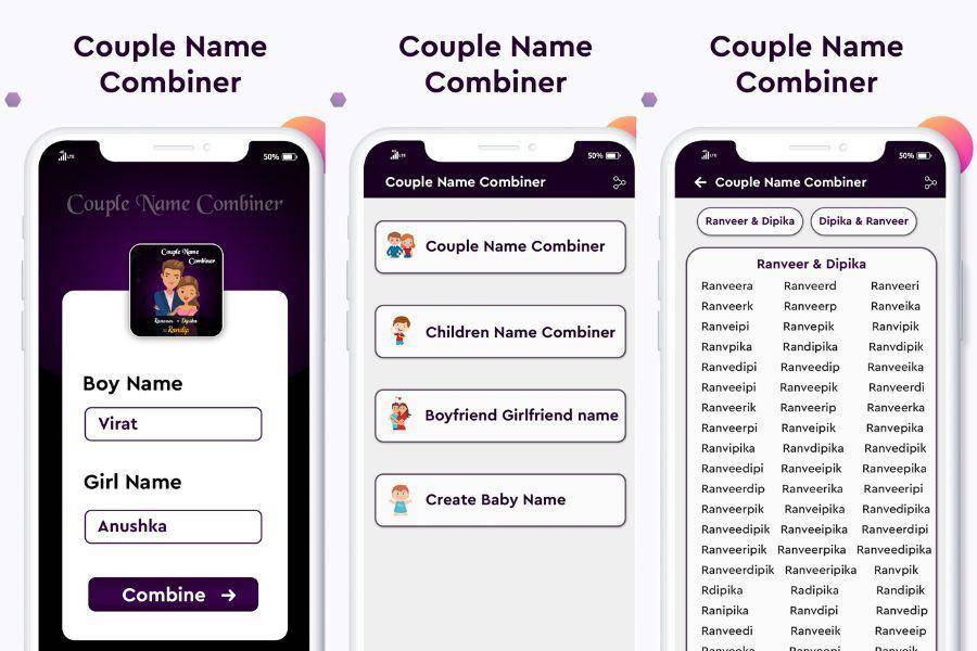 ilustrasi aplikasi Baby name Couple Name Combiner (play.google.com)
