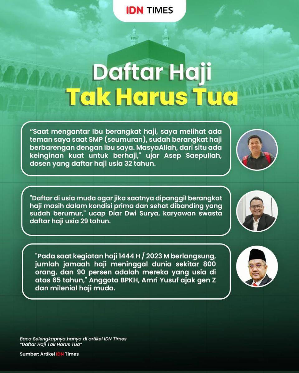 Infografis Daftar Haji Tak Harus Tua (IDN Times/Adit)