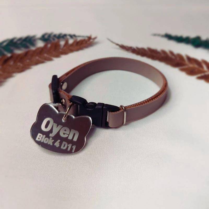 Kalung kucing  dengan nama dan nomor (shopee.co.id/silaris_muda)