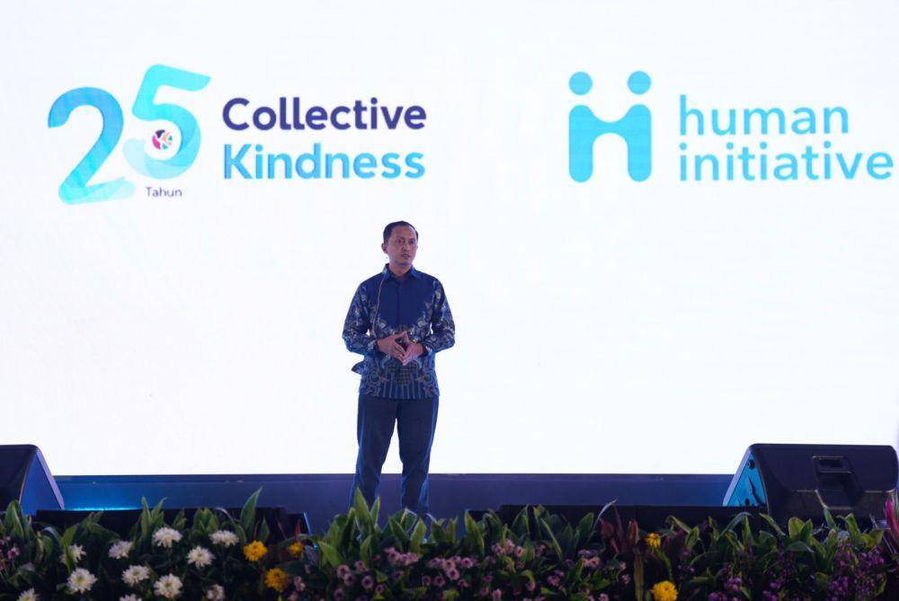 Presiden Human Initiative, Tomy Hendrajati saat menggelar Initiative Forum, di Hotel Bidakara Selasa (29/10/2024).
