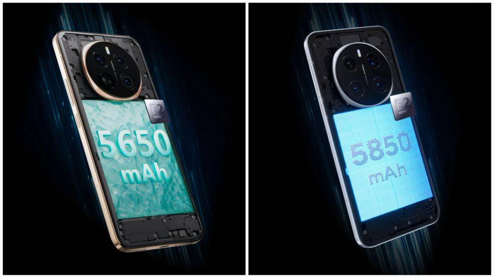 ilustrasi pengisian daya baterai 5650 mAh milik HONOR Magic7 dan 5850 mAh milik HOOR Magic7 Pro (honor.com)