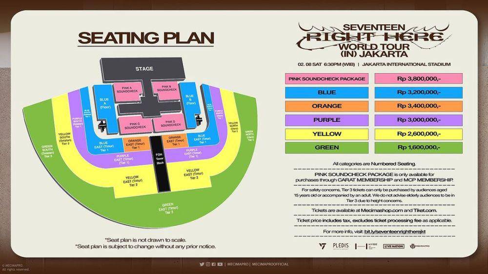 harga tiket SEVENTEEN Right Here in Jakarta (instagram.com/mecimapro)