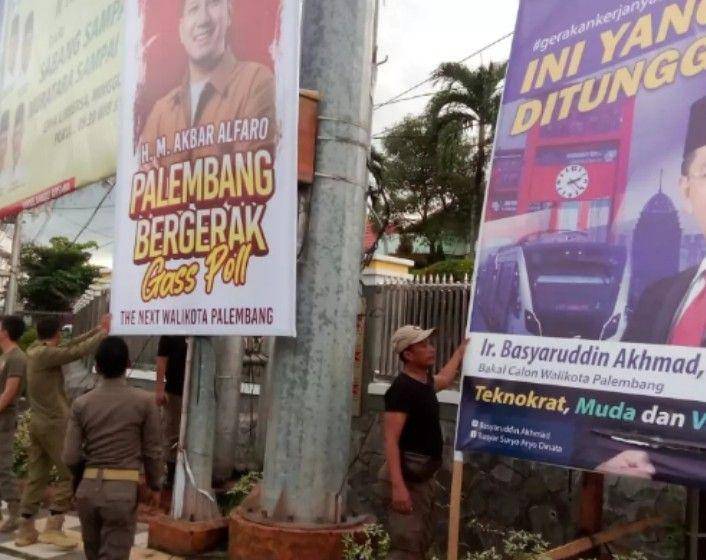 Pencopotan APK Bacawako Palembang (Dok. Satpol PP Palembang)