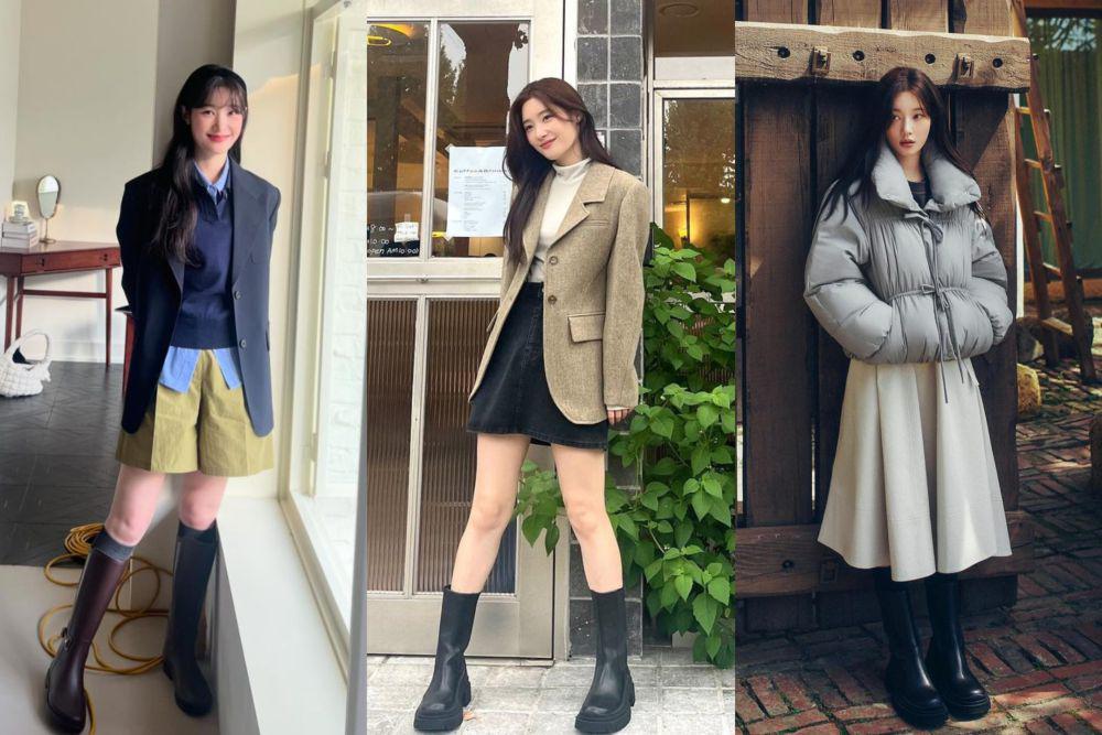9 Inspirasi Outfit dengan Sepatu Boots ala Jung Chae Yeon