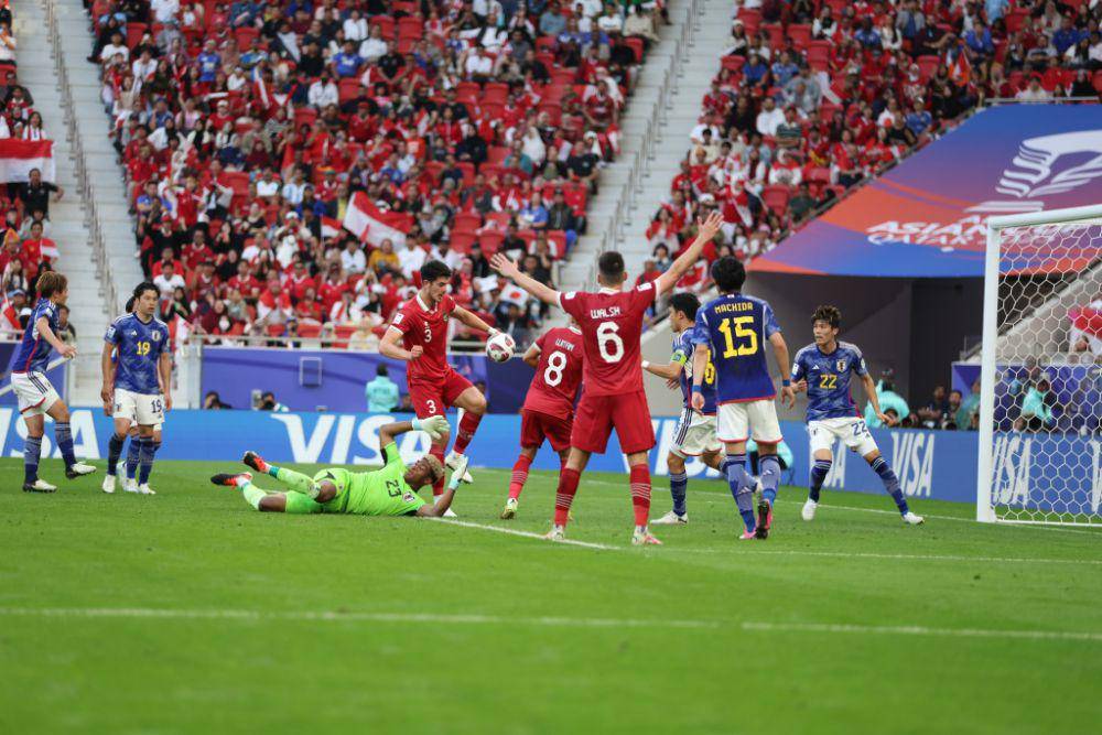 Potret Aksi AFC Asian Cup Indonesia Vs Jepang dalam pertandingan fase grup di Al Thumama Stadium. (Dok. PSSI)