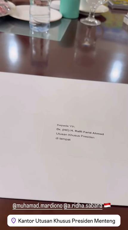 kantor Raffi Ahmad sebagai Utusan Khusus Presiden (instagram.com/raffinagita1717)