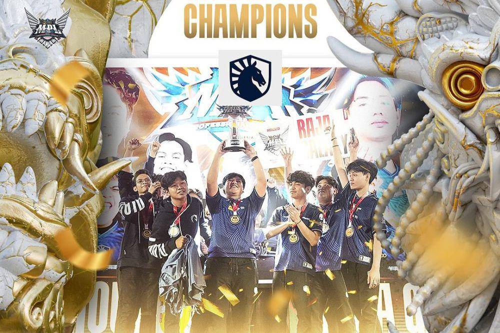 Team Liquid ID saat mengangkat piala MPL ID S14 (instagram.com/mpl.id.official)