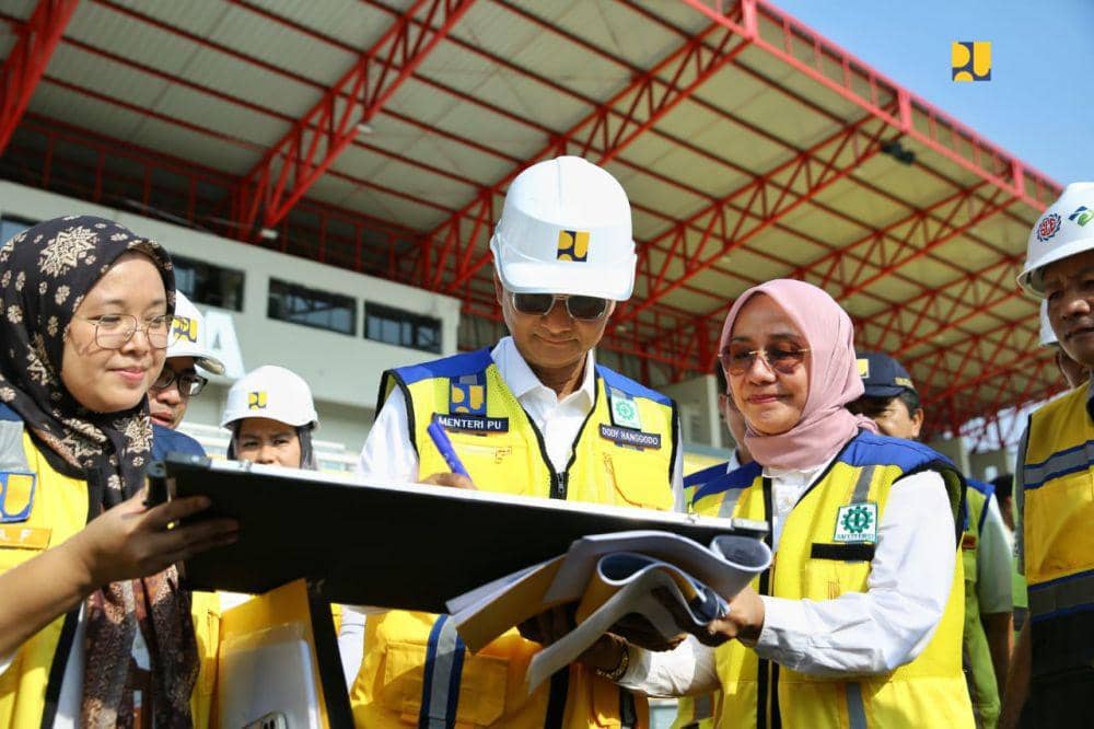 Tinjauan Kementrian PU ke Stadion Bumi Sriwijaya Palembang (Dok. Kementrian PU)