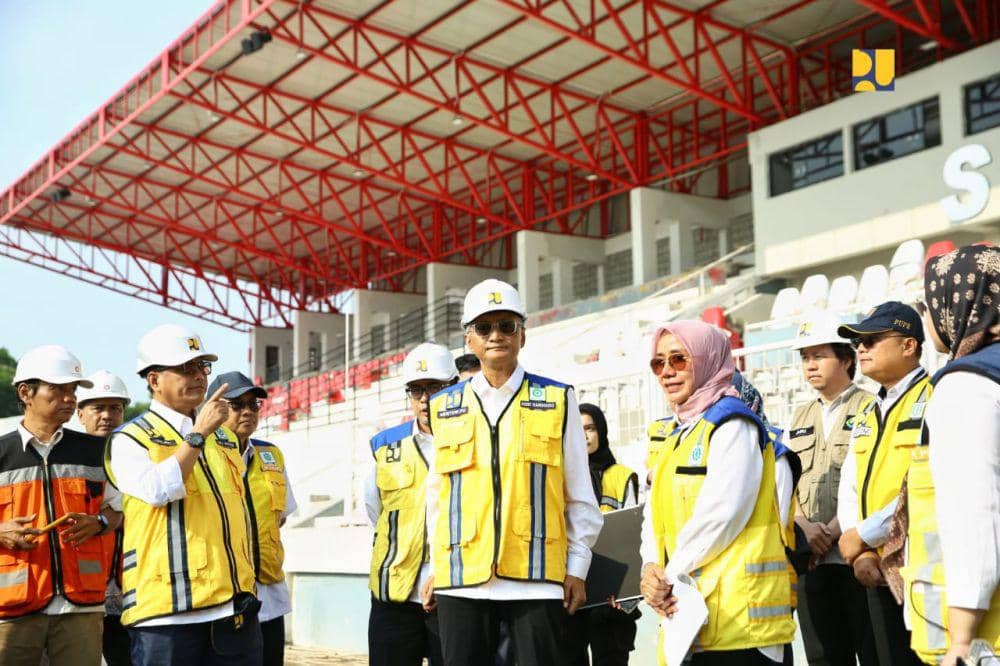 Tinjauan Kementrian PU ke Stadion Bumi Sriwijaya Palembang (Dok. Kementrian PU)