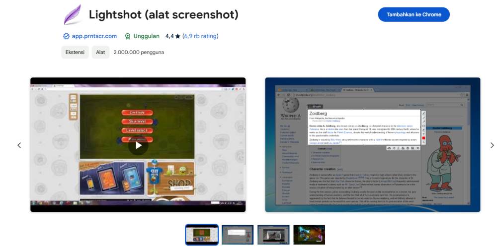 Aplikasi Lightshot (Chromewebstore/Lightshot)