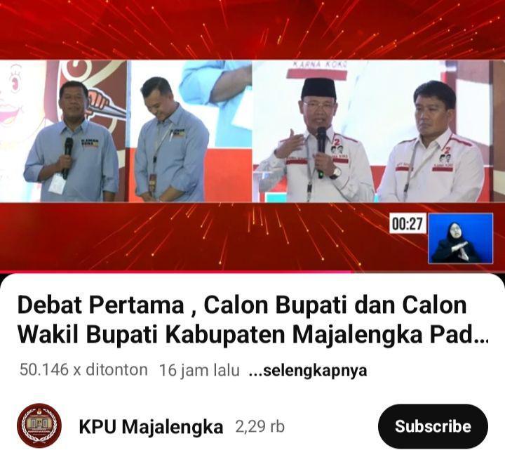 Debat Pertama Pilkada Majalengka Tuai Protes