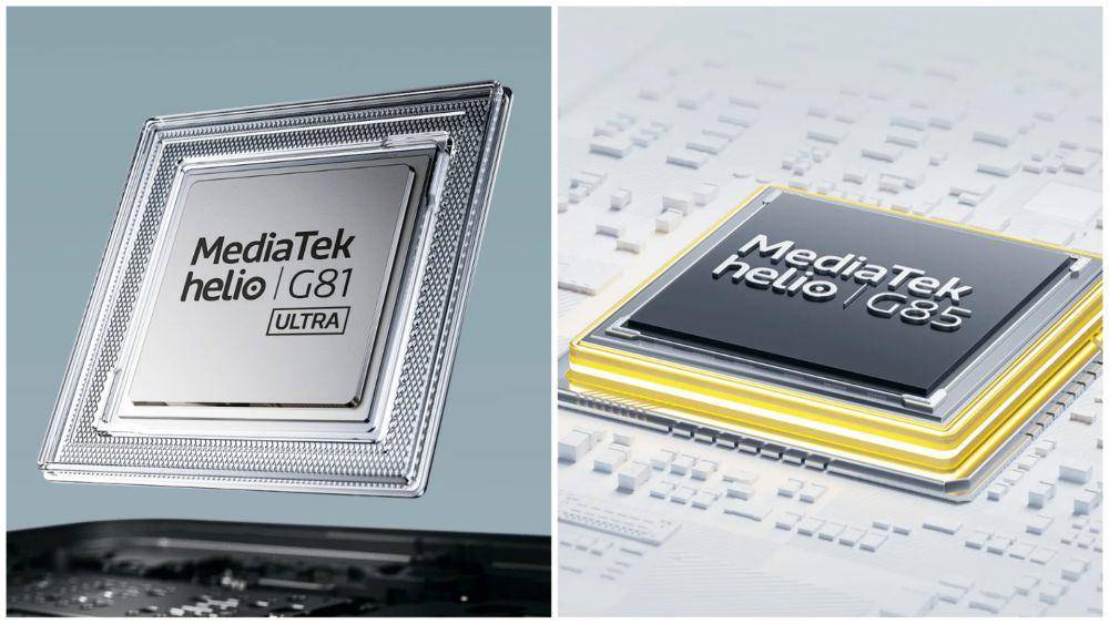ilustrasi prosesor MediaTek Helio G81 Ultra (kiri) dan MediaTek Helio G85 (kanan) (mi.co.id)
