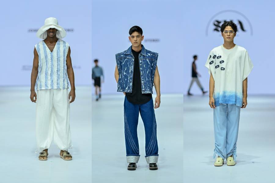 Koleksi Kasual dari LPMM dan LPA Bernuansa Biru di JFW 2025. 22 Oktober 2024. (Jakarta Fashion Week / Dandy Hendrata)