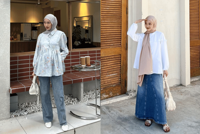 10 Padu Padan Outfit Denim ala Julia Prastini, Modis Kekinian!
