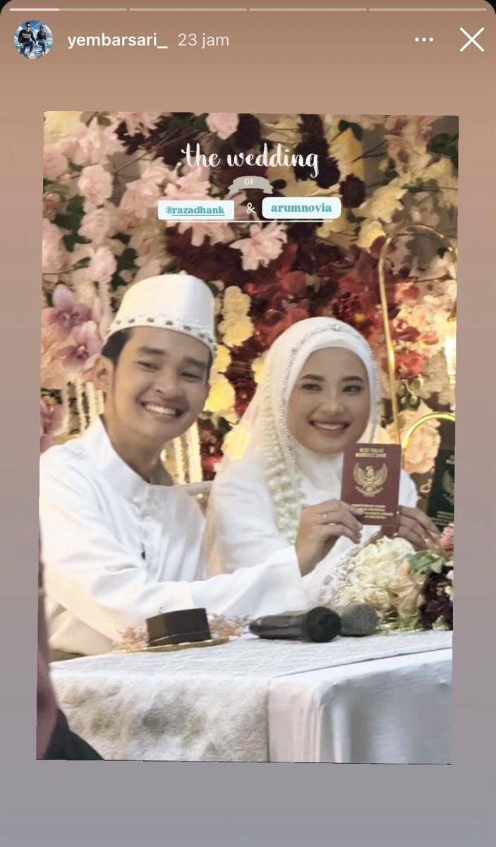 potret pernikahan Raza eks Super7 dan Arum Novia (Instagram.com/yembarsari_)