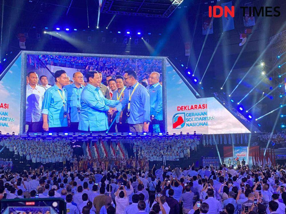 Presiden RI Prabowo Subianto dan Wapres RI Gibran Rakabuming Raka di Deklarasi GSN. (IDN Times/Sonya Michaella)
