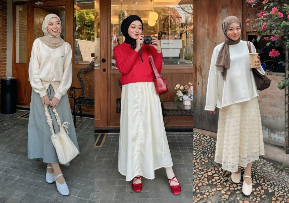 9 Ide Padu Padan Long Skirt ala Meirani Amalia, Feminin nan Chic!
