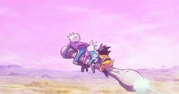 Goku menaiki Sky Seed ( Dok. Toei / Dragon Ball Daima )