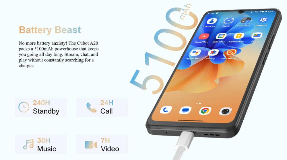 potret baterai Cubot A20 4G (cubot.net)