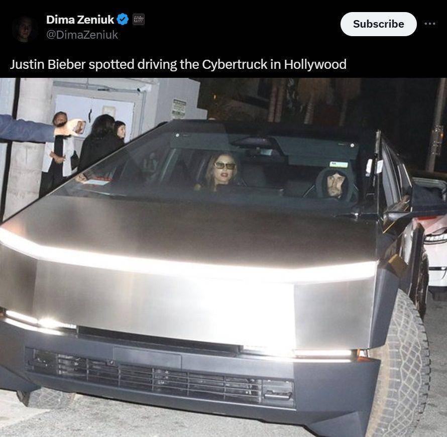 potret artis punya Tesla Cybertruck (x.com/dimazeniuk)
