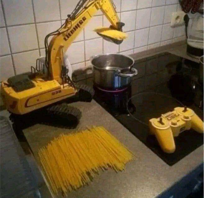 momen lucu saat masak spageti (x.com/Parkersity)