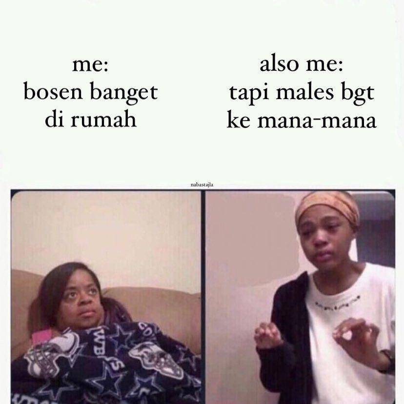 meme mending diam di rumah (x.com/nabastajla)