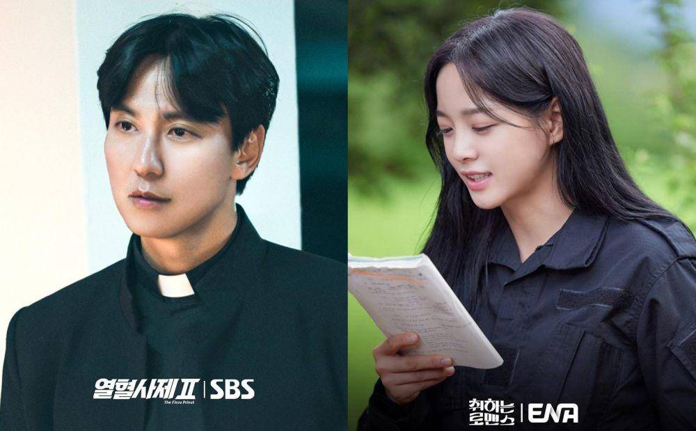 Kim Nam Gil di drama The Fiery Priest 2 (instagram.com/sbsdrama.official) | Kim Se Jeong di drama Brewing Love (instagram.com/channel.ena.d)