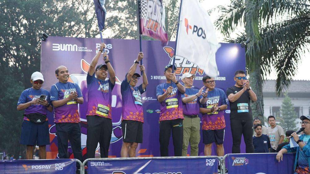 PT Pos Indonesia (Persero) sukses menyelenggarakan Pospay Run 2024 di Kota Bandung, Jawa Barat, pada Minggu, (3/11). (dok. Pos Indonesia)
