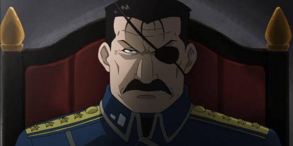 Fuhrer King Bradley karakter Fullmetal Alchemist: Brotherhood (dok. Bones/Fullmetal Alchemist: Brotherhood)