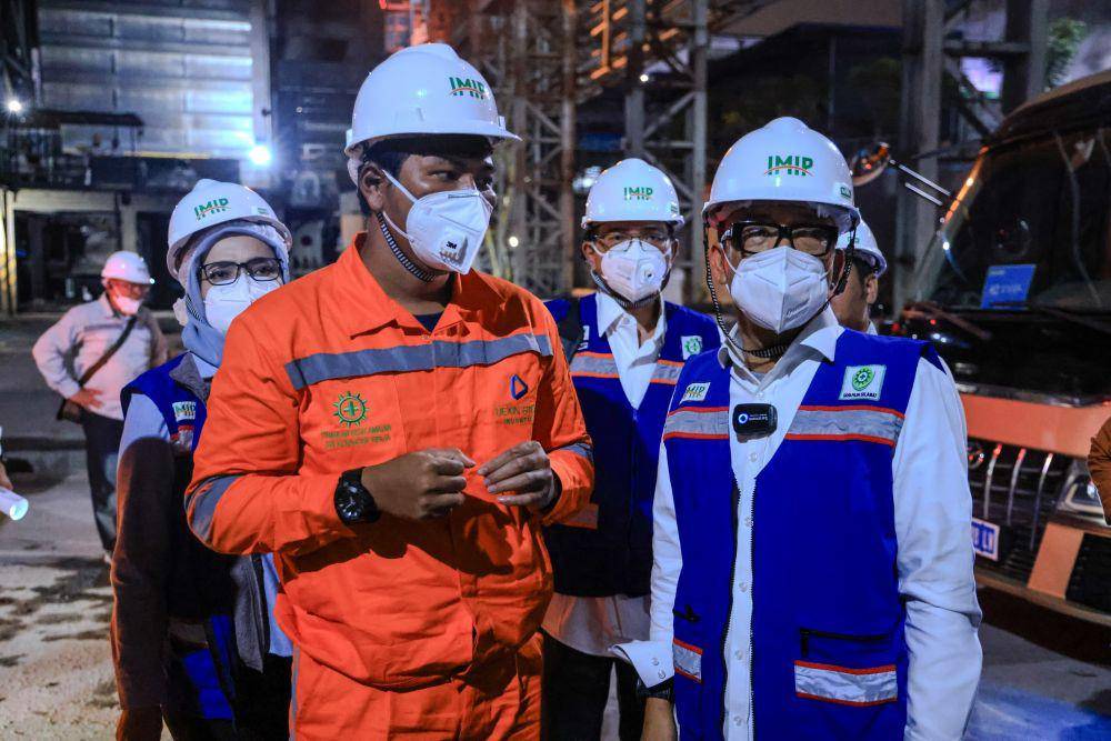 Wamenaker, Immanuel Ebenezer melakukan kunjungan kerja ke kawasan industri smelter Indonesia Morowali Industrial Park (IMIP) di Sulawesi Tengah (Sulteng) (dok. Istimewa)