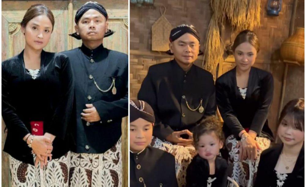 8 Pemotretan Keluarga Wendi Cagur dengan Baju Adat Jawa, Klasik!