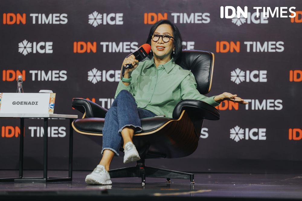 Neneng Goenadi, Country Managing Director Grab Indonesia di salah satu sesi Indonesia Millennial and Gen-Z Summit 2024 di The Tribrata Dharmawangsa, Jakarta (22/10/2024)